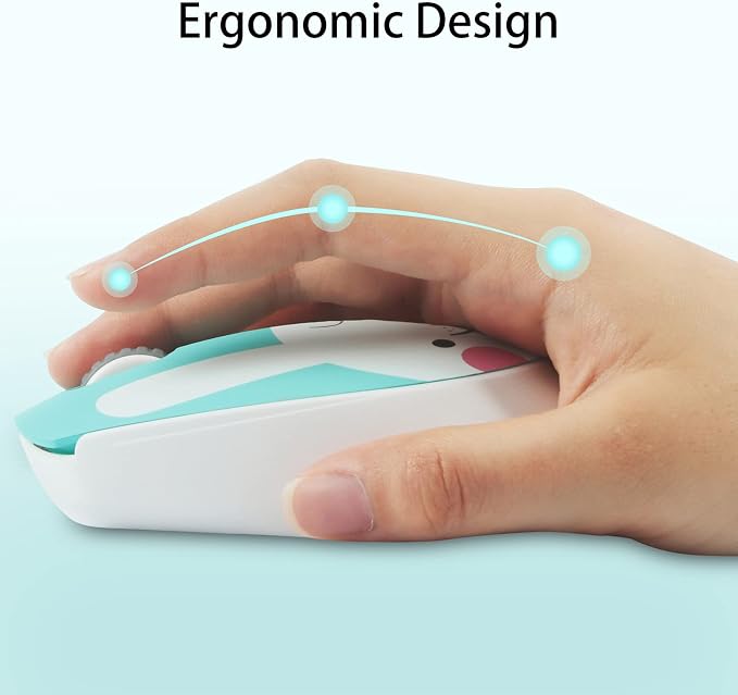 3C Light 2.4GHz Wireless Cute Silent Portable Optical Mouse - 3 Adjustable DPI for Laptop, Desktop PC (Rabbit)