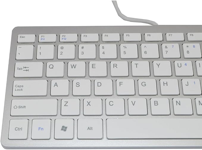 iKKEGOL USB Slim Mini Wired 78 Key Small Super Thin Compact Keyboard for Desktop Laptop PC Win 7 Mac (White)