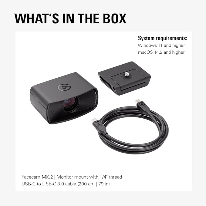 Elgato Facecam MK.2, Premium Full HD Webcam, HDR