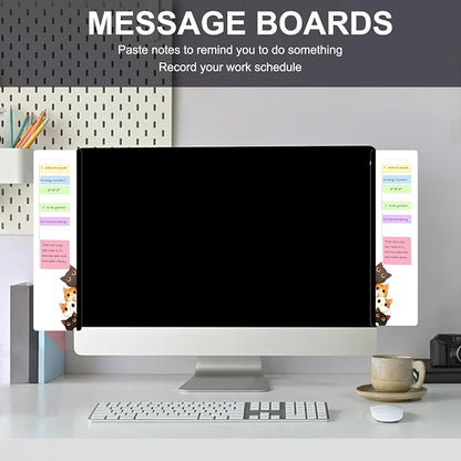 Office Desk Accessories 2pcs Multifunction Computer Monitor Memo Board - Transparent Computer Side Panel Memo Creative Monitor Side Panel Suitable for Office Home Desktop (Monitor Memo Board 13)