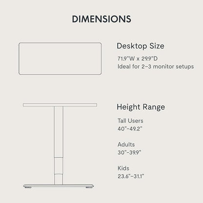 FLEXISPOT E6 Bamboo 3-Stage Dual Motor Electric Standing Desk 72 x 30 Sit Stand Up Desk, Holds 220 lbs, Adjustable Height w/Memory Presets, Solid Walnut Bamboo Desktop & Black Frame, Ships in 2 Boxes