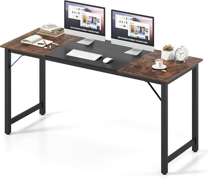 GOFLAME 63” Computer Desk, Heavy Duty Metal Frame Laptop Table, Writing PC Table, Rectangle Home Office Desk, Conference Table, Meeting Room, Boardroom Desk, Working Task Desk for Bedroom, Study