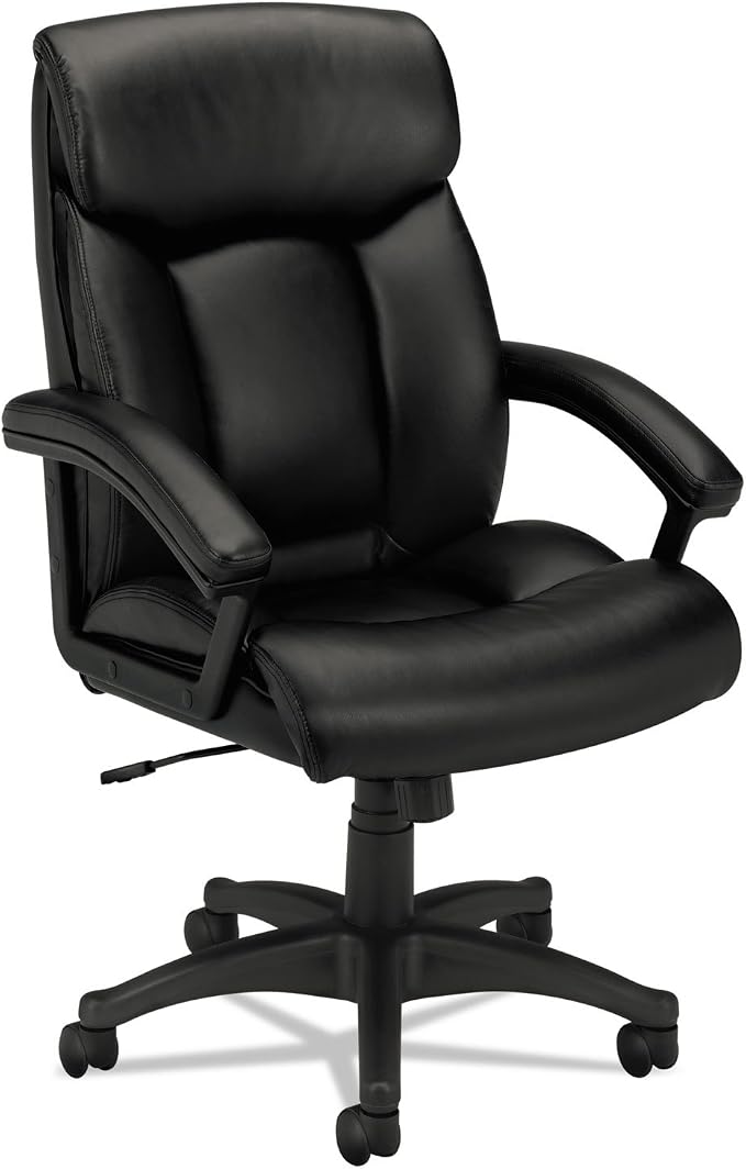 basyx by HON Leather Executive Chair - High-Back Computer Chair for Office Desk, Black (VL151)