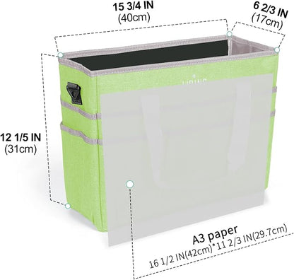 JJRING Craft Organizer Tote Bag, Large Art Storage Caddy with Multiple Pockets, Cyan Sewing Bag for Art, Craft, Scrapbooking, School, Medical, and Office Supplies Storage