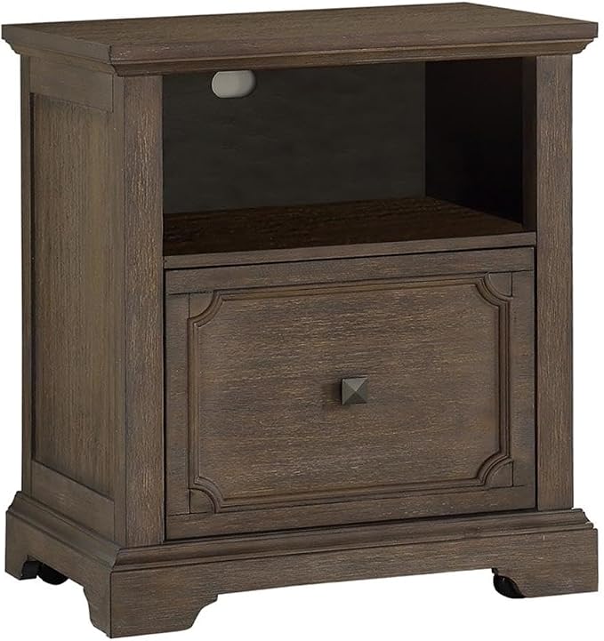 Homelegance Lateral File Cabinet with Casters, Antique Gray