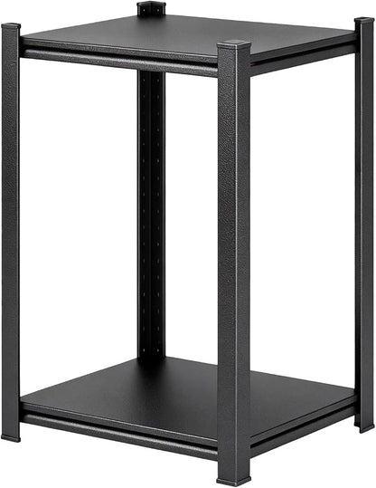 Printer Stand, Metal Shelving Adjustable Storage Shelves, printer table Office Organizer Book shelf corn shelf Industrial Shelving for office organization, black Nightstand (13.8"W×11.8"D×22"H)