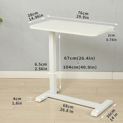 Height-Adjustable Mobile Standing Desk 30" Rolling Laptop Table with Gas Spring Riser & Wheels Ideal for Offices Home Medical or School Use Circular Table Leg Design for Smooth Rolling