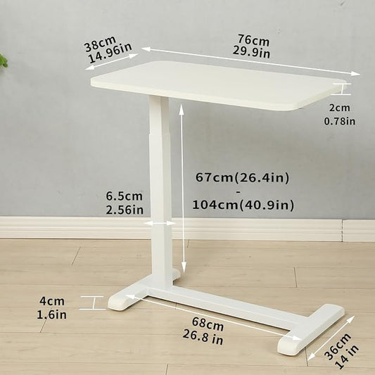 Height-Adjustable Mobile Standing Desk 30" Rolling Laptop Table with Gas Spring Riser & Wheels Ideal for Offices Home Medical or School Use Circular Table Leg Design for Smooth Rolling