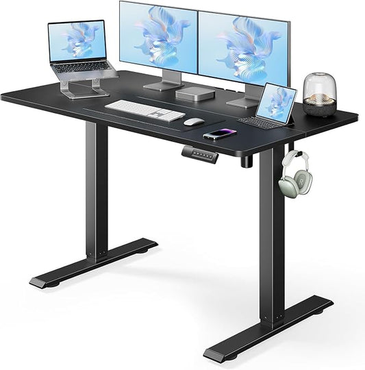 Marsail Electric Standing Desk, Adjustable Height Stand up Desk, 40 x 24 Inches Sit Stand Home Office Desk, Computer Desk, Black