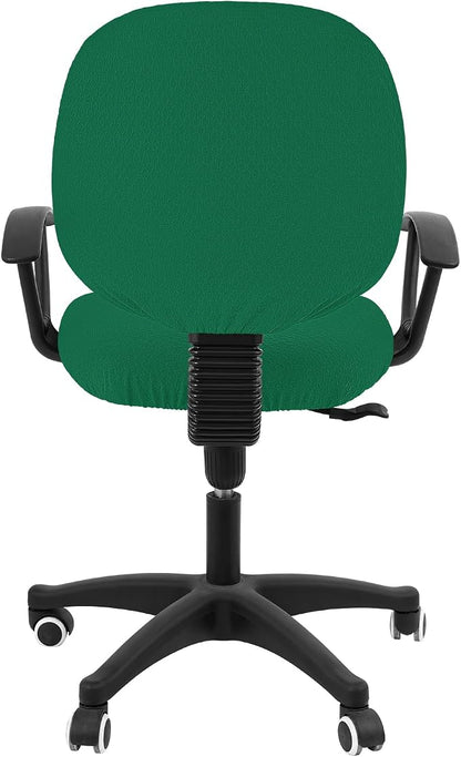 Smiry Stretch Jacquard Office Computer Chair Covers, Removable Washable Universal Desk Rotating Chair Slipcovers Protector, Seat + Backrest Cover, Chritsmas Green