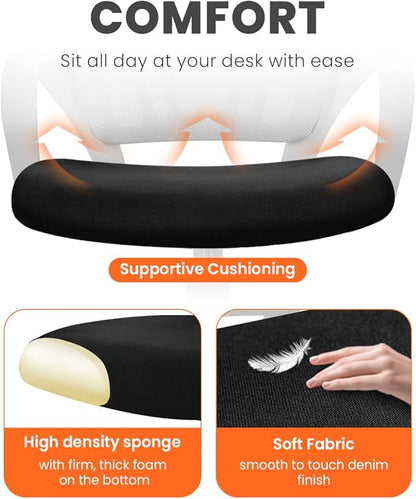 NEO CHAIR Office Desk Computer Chair Ergonomic Mesh Gaming Cushion Seat with Comfy Lumbar Mid Back Support Adjustable Height Swivel Rolling Wheels for Home Task (2 pk - Black)