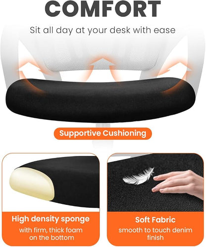 NEO CHAIR Office Desk Computer Chair Ergonomic Mesh Gaming Cushion Seat with Comfy Lumbar Mid Back Support Adjustable Height Swivel Rolling Wheels for Home Task (Mesh Black)