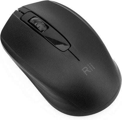 Rii Wireless Noiseless Mouse,2.4G Portable Computer Mice for PC, Laptop, Windows,Office Included Wireless USB dongle (Silent(Black)-New)