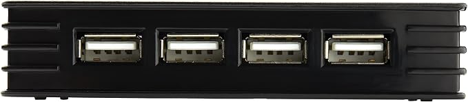 StarTech.com 4 Port Compact Black USB 2.0 Hub - Bus-powered or with Included Power Adapter - Portable Mac/PC laptop hub, TAA (ST4202USB)