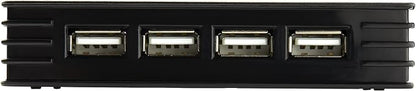 StarTech.com 4 Port Compact Black USB 2.0 Hub - Bus-powered or with Included Power Adapter - Portable Mac/PC laptop hub, TAA (ST4202USB)