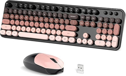Dilter Wireless Keyboard and Mouse, Typewriter Full Size Keyboard with Number Pad and 2 in 1 USB Connected Mouse for Windows 7/8/10/11, Laptop, Desktop, PC, Computer