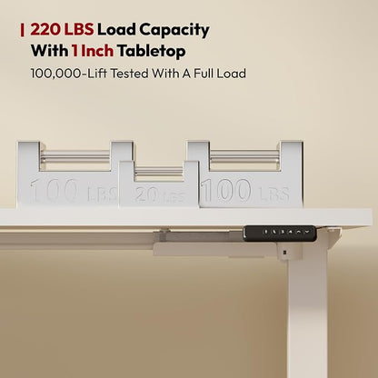 SANODESK L Shaped Standing Desk Adjustable Height, Electric Corner Standing Desk, 71 x 63 inch Sit Stand Computer Table with Splice Board, White