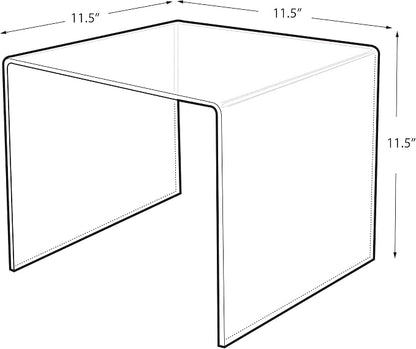 Azar Displays 515310 11.5" Square Acrylic Riser (4 Pack)