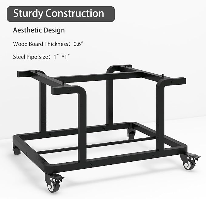 Natwind 2 Tier Laser Printer Stand,24''x20''x15'' Large Printer Table Copier Stand Under Desk,Heavy Duty Rolling Cart with Paper Storage Shelf,Printer Holder on Wheels for Home Office (Black)