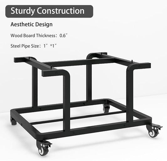 Natwind 2 Tier Laser Printer Stand,24''x20''x15'' Large Printer Table Copier Stand Under Desk,Heavy Duty Rolling Cart with Paper Storage Shelf,Printer Holder on Wheels for Home Office (Black)