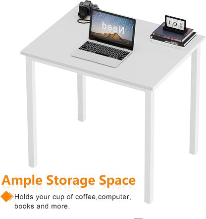 Need Small Computer Desk for Home&Office- 31.5'' Length Small Writing Desk Gaming Desk Students Laptop Use, White Color Desktop & White Frame AC3DW(8060)
