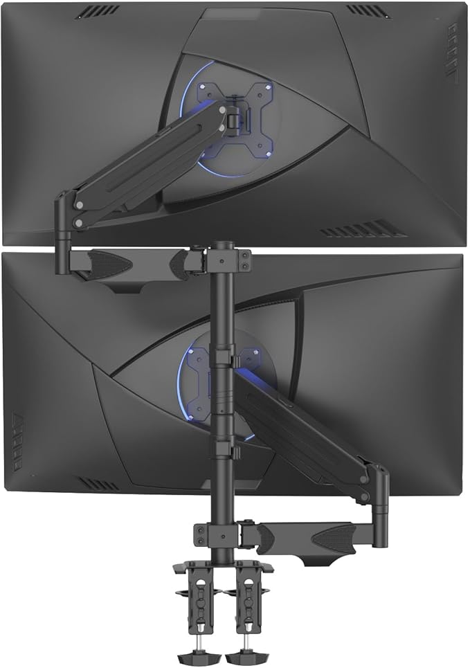 Suptek Dual Monitor Mount Stand-Height Adjustable Gas Spring Monitor Arm Desk Mount for 2 Computer Screens 17 to 32 inches - Each Arm Holds up to 22lbs (MD8822)