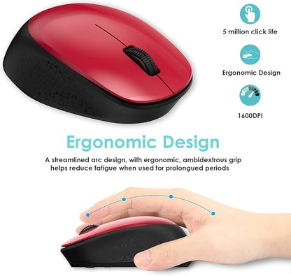 LeadsaiL Wireless Mouse for Laptop, 2.4GHz Silent USB Mouse, Slim Optical Mouse with 3 Buttons, 1600 DPI, Works with Windows, Mac, Chrome OS, Linux