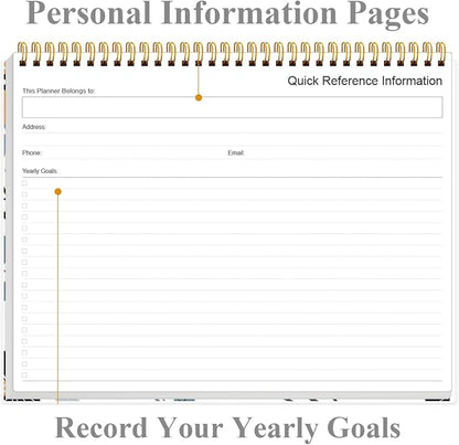 Weekly Productivity Planner - 8.5" x 11" Dashboard Desk Notepad Has 6 Focus Areas to List Tasks for Goals, Projects, Clients, Academic or Meal-Organize Your Daily Work Efficiently, 54 Weeks, Rose Flower
