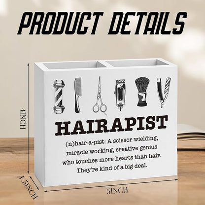 Hairstylist Gifts, Hair Salon Hairapist,Office Room Decor for Women Men Coworker Friend Employee Wooden Box Holder Home Hair Salon Barbershop Decor