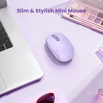 TECKNET Wireless Mouse,Bluetooth Mouse (BT5.3/5.0 & 2.4G) with USB Receiver Silent Optical Computer Mice，Wide Compatibility