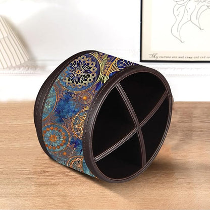 Pen Holder for Desk Organizers and Accessories, 360 Swivel TV Remote Control Holder for Table, Nightstand Organizer Caddy for Office Supplies/ Media Controllers, Bedside Decorations for Living Room