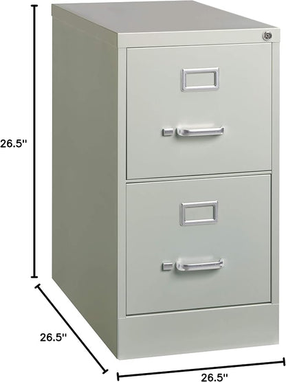 26.5 Inch Deep 2 Drawer, Letter Width, Metal Vertical File Cabinet for Home and Office, Light Gray
