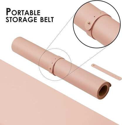 Cork Desk Mat - Dual-Sided Desk Pad for Office and Home - Desk Organization and Accessories - Ideal for Large Mouse Pad and Desk Mats on Top of Desks(Pink,31.5"x 15.7")