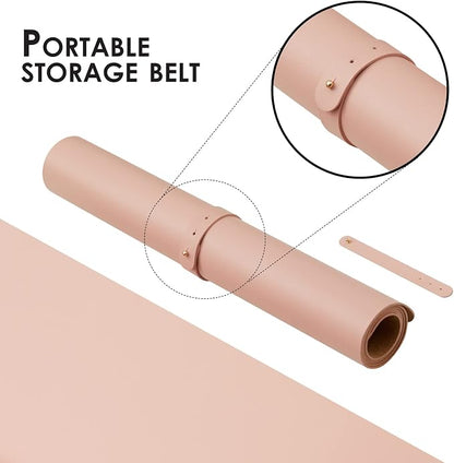 Cork Desk Mat - Dual-Sided Desk Pad for Office and Home - Desk Organization and Accessories - Ideal for Large Mouse Pad and Desk Mats on Top of Desks(Pink,27.6"x 13.8")