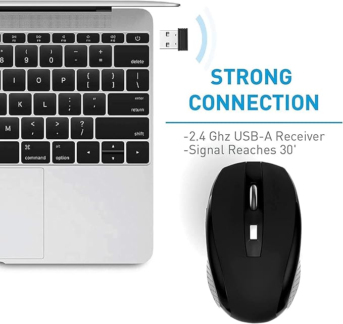 Guiheng Wireless Mouse, 2.4Ghz Wireless Mouse Computer Mouse 1200DPI,6 Buttons with Nano Receiver for Laptop,PC,Chromebook,Computer,Notebook,Office-10 Pack