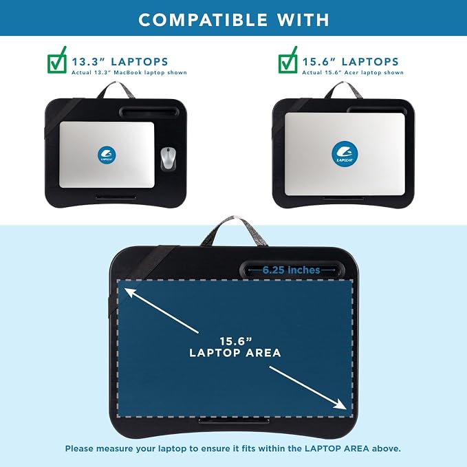 LAPGEAR Designer Lap Desk 2-Pack with Storage Basket, Phone Slot & Device Ledge – Buffalo Check – Fits Laptops up to 15.6" – Style No. 70428