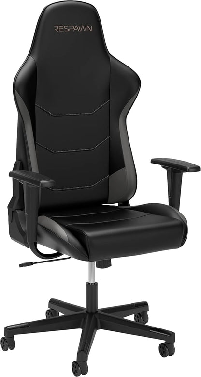Respawn 110 Ergonomic Gaming Chair - Reclining Office Video Game Swivel Chair with Lumbar Support, Headrest, Heavy Duty, High Back, Racing Style Gaming Recliner Seat for Computer Gamer - Gray