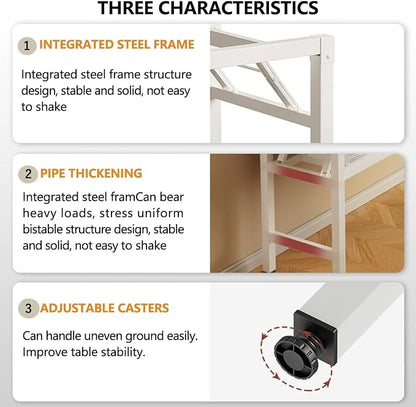 Folding Desk,47.2 Inch No Assembly Folding Computer Desk, Space-Saving Small Desk for Home Office Bedroom Dorm Study, Compact Portable Foldable Laptop Desk
