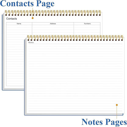 Weekly Productivity Planner - 8.5" x 11" Dashboard Desk Notepad Has 6 Focus Areas to List Tasks for Goals, Projects, Clients, Academic or Meal-Organize Your Daily Work Efficiently, 54 Weeks, Blue