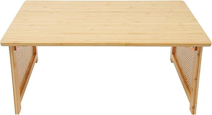 Japanese Floor Table Foldable Bamboo Low Table for Sitting on the Floor, Natural Coffee Table Minimalist Tatami for Home Office, Meditation & Tea Ceremony (Easy Storage) (31.5*18.89*13.77Inch)