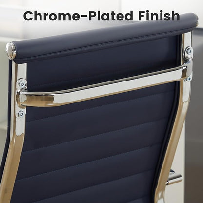 Office Desk Chair Leather, Conference Room Chairs with Wheels, Modern Executive Computer Guest Chairs with Arms.