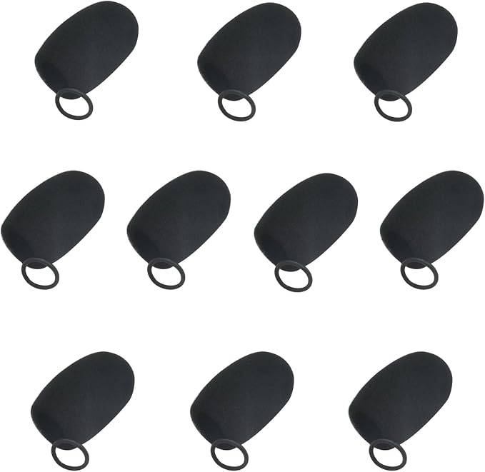 Aviation Headset Noise Cancelling Mic Cover For David Clark and Pilot Headphones, Flight Helmet Microphone Foam Cover, Comtac Windscreen Replacement, Boom Mic Windscreen Sock Flight (10Pack)