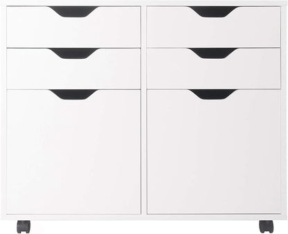 Winsome Halifax Mobile Storage Cabinet with Doors & Drawers, Stylish & Functional Home Storage Cabinet for Filing, Kitchen Organization, Moveable Furniture for Office, Dorms, Apartments