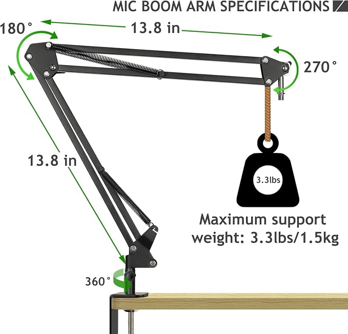 Microphone Isolation Shield with Mic Stand and Pop Filter, Foldable Sound Shield for Most Condenser Microphone Recording Equipment Studio, High Density Absorbent Foam to Filter Vocal by Frgyee