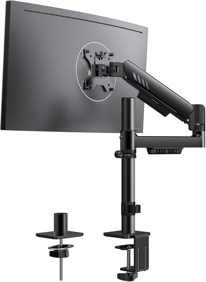 ErGear Single Monitor Arm, Adjustable Desk Gaming Monitor Mount for 13-34″ Screens, Up to 19.8 lbs, Enhanced Stability with Integrated C-Clamp, Upgraded Cable Management, VESA 75x75/100x100mm, Black