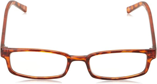 Foster Grant Men's Carter Rectangular Reading Glasses, Black/Transparent, 51 mm, +3.25