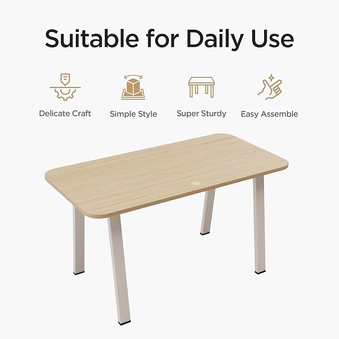 Modular Computer Office Desk, Modern Style Small Study Writing Workstation Table for Home & Business, Large (55" x 28")