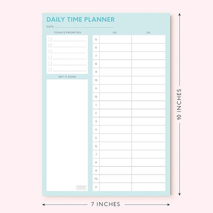 Sweetzer & Orange Time Block Planner. Undated Organizer To Do List Notepad. 7x10” Day Scheduler Productivity Task Pad. Checklist Diary, Work Journal, Appointment Pad, Daily To Do List Daybook