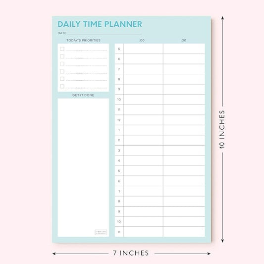 Sweetzer & Orange Time Block Planner. Undated Organizer To Do List Notepad. 7x10” Day Scheduler Productivity Task Pad. Checklist Diary, Work Journal, Appointment Pad, Daily To Do List Daybook