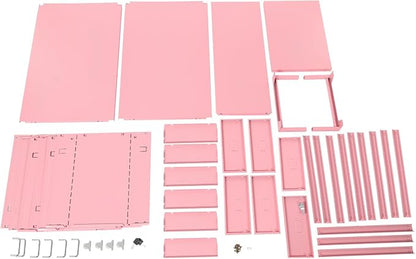 6 Drawer Vertical File Cabinet with Lock, Metal Movable Office Storage Cabinet, Under-Desk File Cabinet with Wheels, for Home Office Use (Pink)